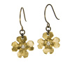 Brass Dogwood Earrings- short