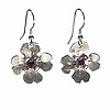 Sterling Silver with Garnet Dogwood Earrings